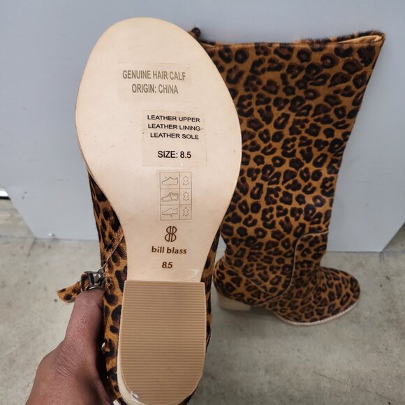 Leopard print Calf Skin tall Bill Blass.boo6s - Picture 3 of 4